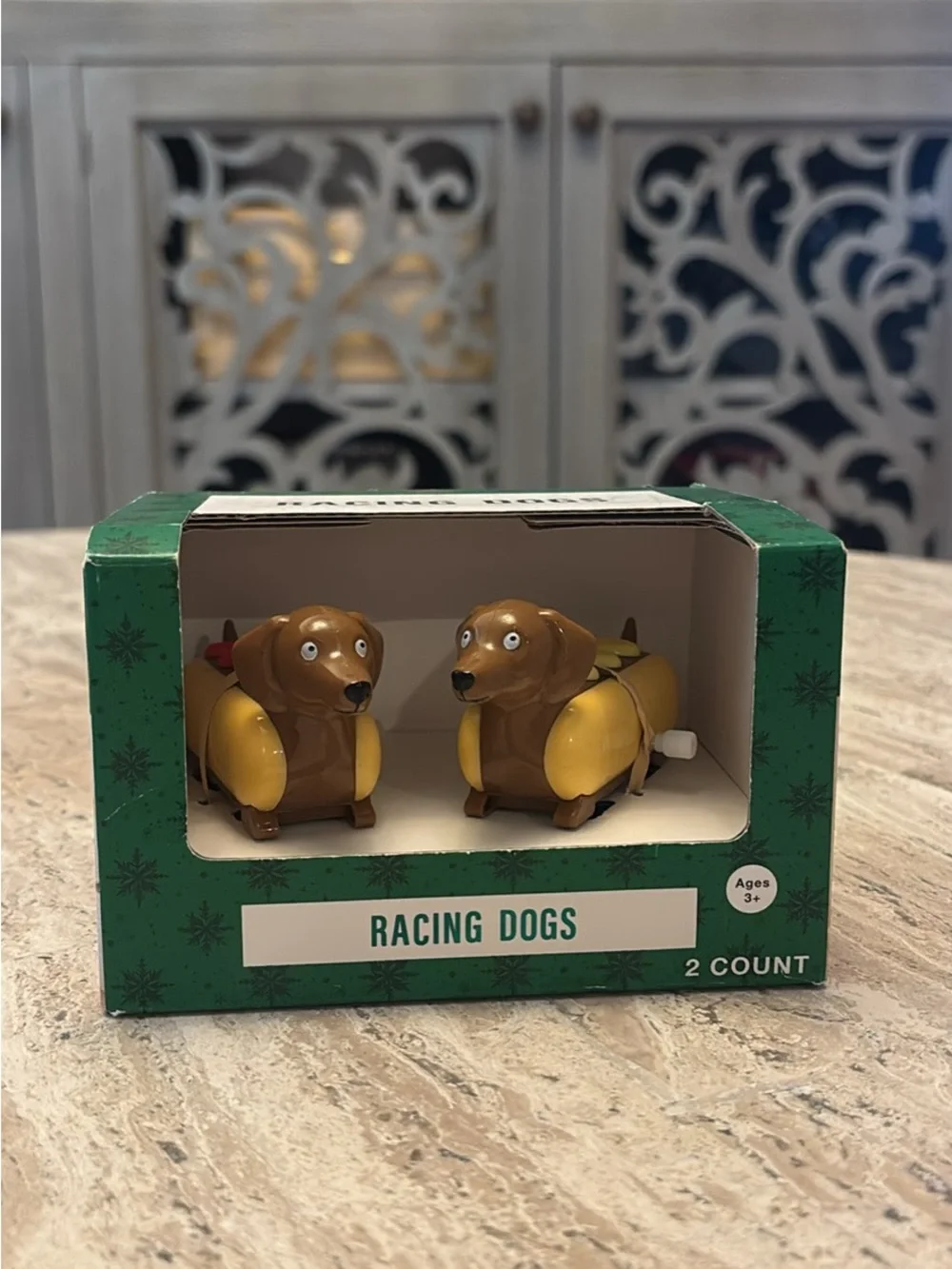 Racing Dogs Wind-Up Toy Set - Brown & Yellow, 2 Count